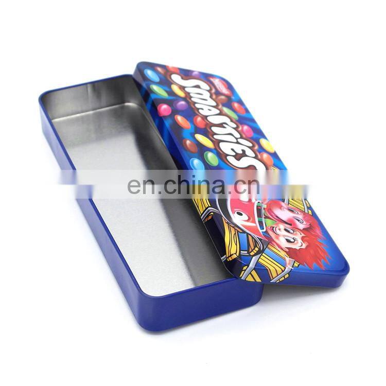 Professional metal tin box factory's cheap metal pencil case for kids with or without hinge