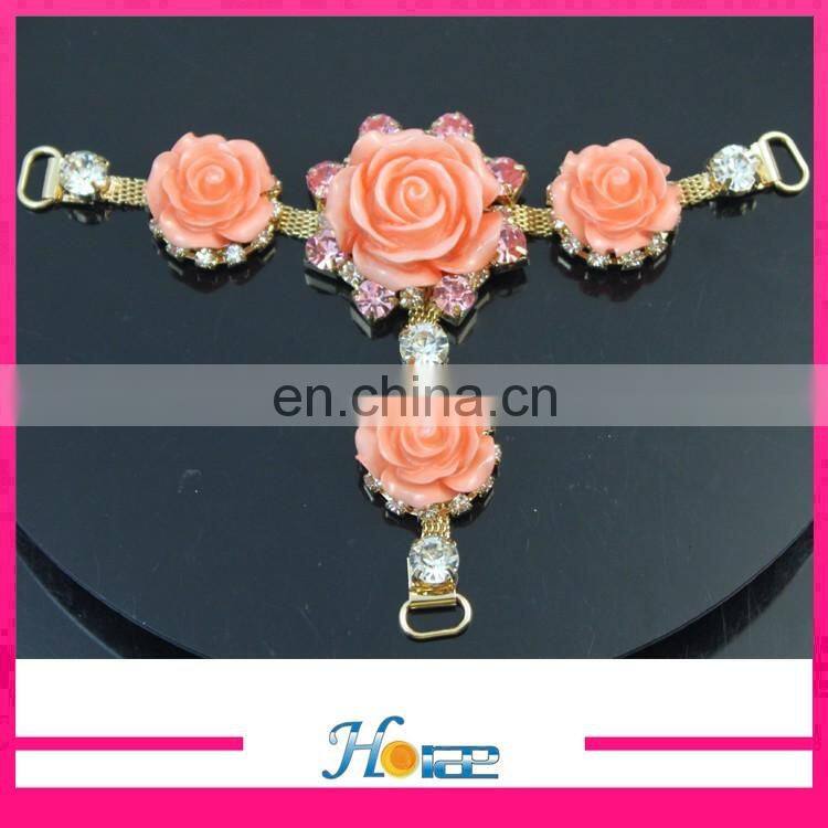 high quality fashion lady flip flop accessories rhinestone decoration sandal upper ornament