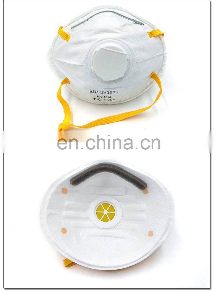 Disposable EN149 Safety Dust Mask FFP3 Cone Mask with Valve