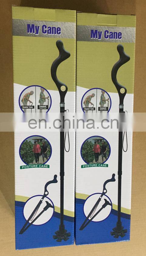 Buit-In LED Light Walking Cane Free Standing Folding Walking Cane crutch