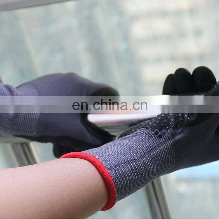 15 Gauge Nylon Spandex Nitrile Gloves Foam Nitrile Coated Work Gloves Nitrile Gloves