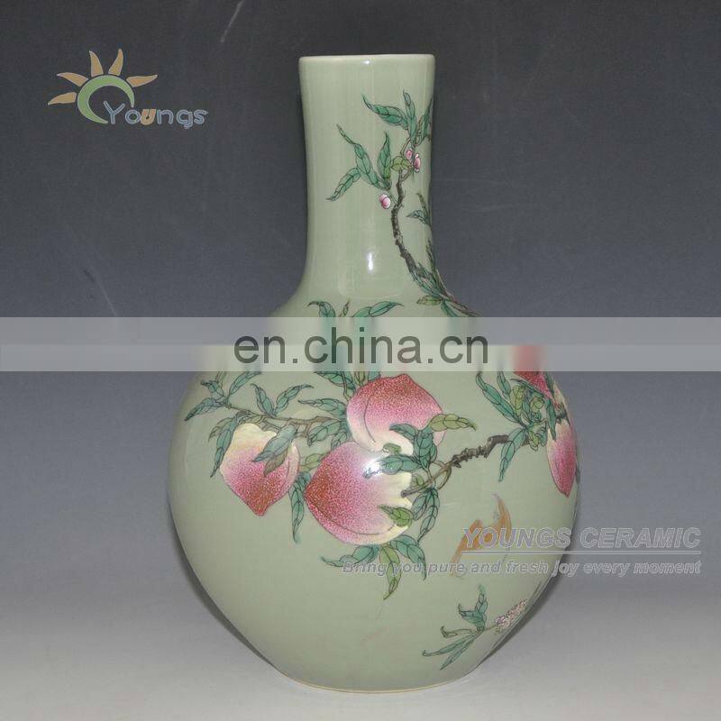 Chinese Qing Antique Reproduction Ceramic Porcelain Peach Vase