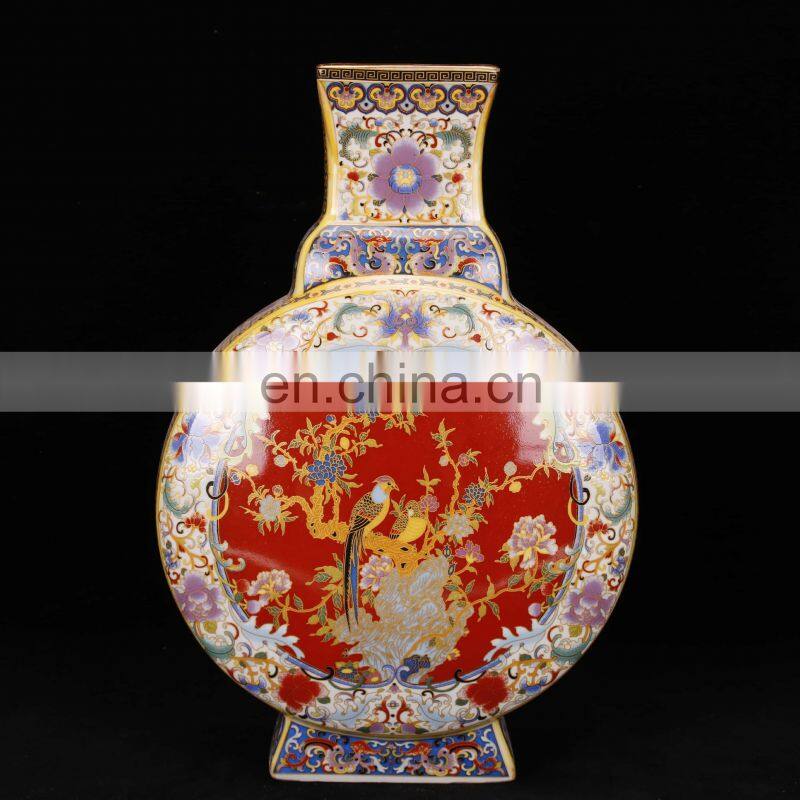 Chinese Antique Reproduction Qing Yongzheng Year Ceramic Porcelain Flower Vase