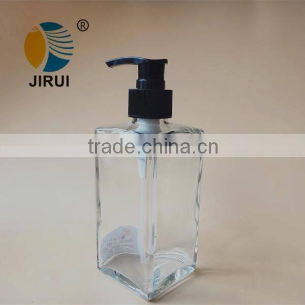 250ml Square glass bottle with pump