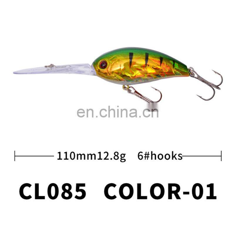 110mm 13g Wholesale High Free Samples Quality Fancy Long Lip Deep Diving Crankshad Fish Bait