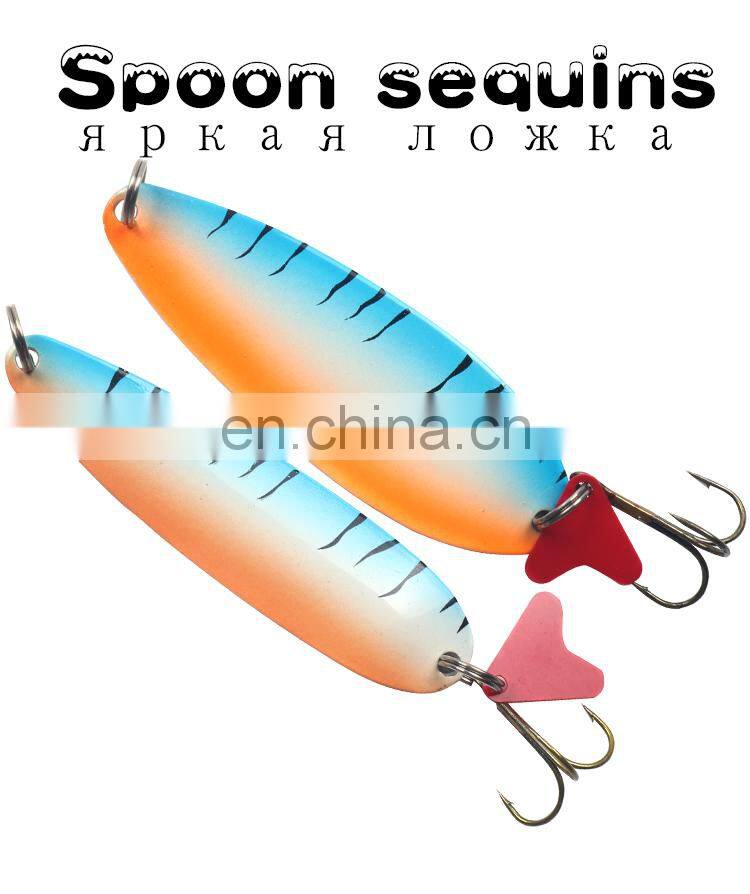 New design 32g Artificial baits rotating lure sequins metal sequin spinner spoon fishing lures
