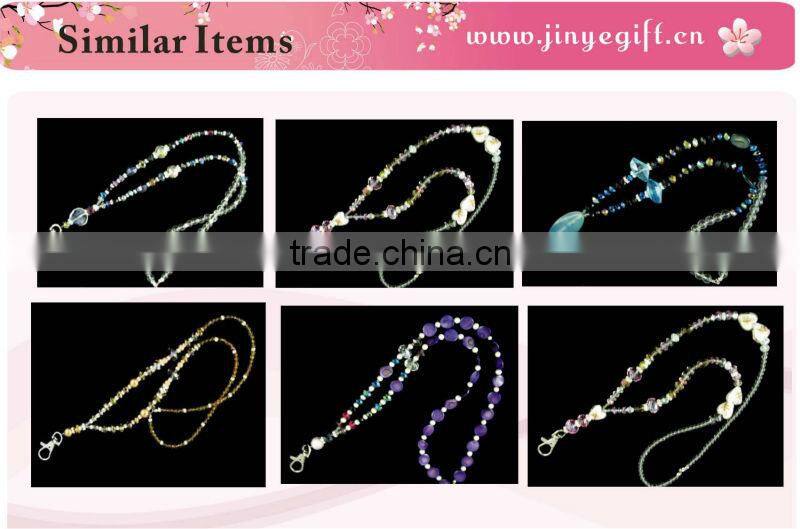Promotional Lanyard Strap Crystal Keychain Beaded Lanyard