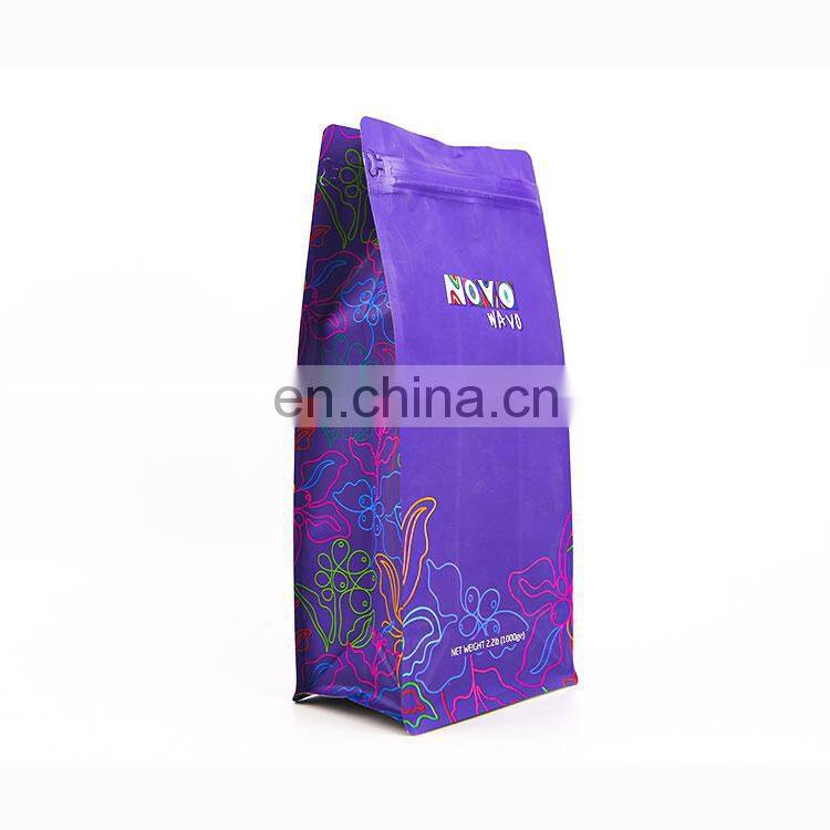 Eco-friendly wholesale side gusset custom printing aluminum foil coffee bag one way valve side gusset packaging pouches