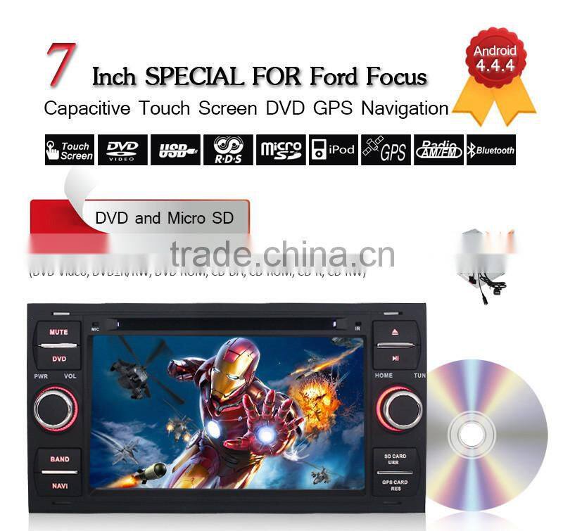 ANDROID 4.4 DOUBLE DIN CAR AUDIO STEREA DVD PLAYER FOR FORD FOCUS FIESTA05-2007 CAR GPS,WIFI,BLUETOOTH,1080P Video Playback,3G O