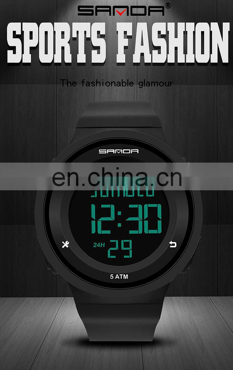 Sanda 2001 Cool Electronic Watches for Ladies Men LED Luminous Waterproof Functional Sport Digital Watch