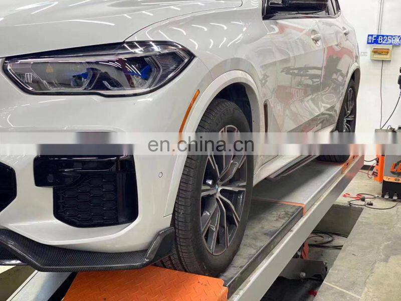 Runde Carbon Fiber Material Black Samurai Style Front Lip Rear Lip Side Skirt Grille Top Wing Spoiler For BMW X05 G05 Body Kit