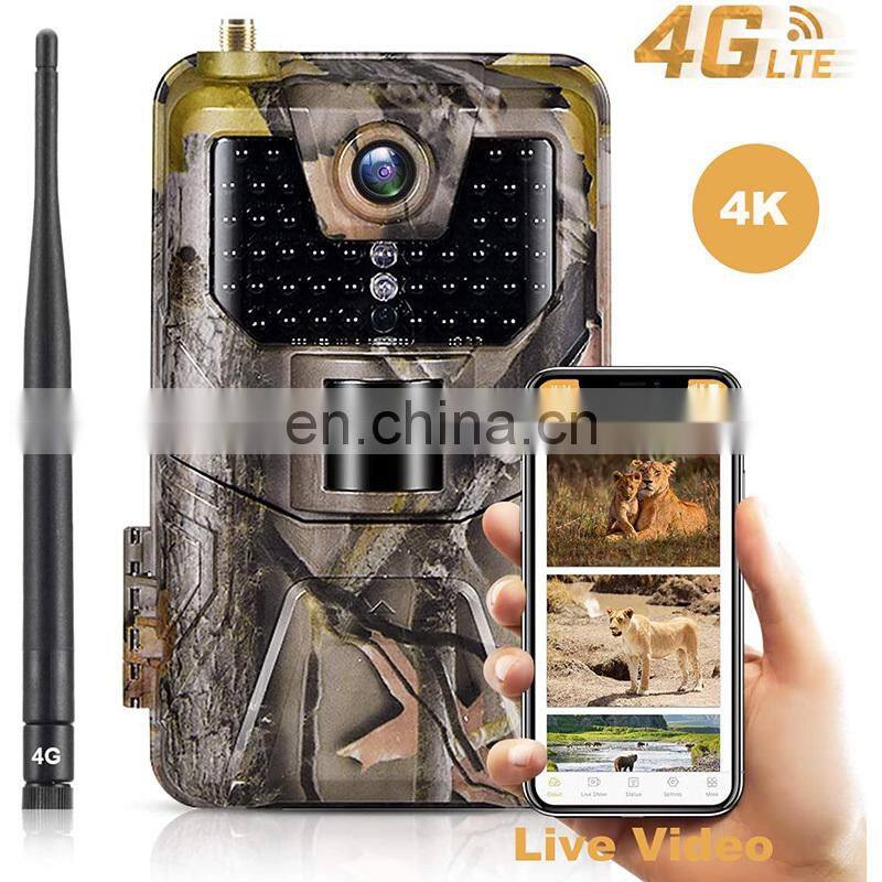 2021 New 4K 30MP Hunting Camera 4G APP Control Live streaming Video Wireless Infrared Wildlife trail camera HC-900PRO