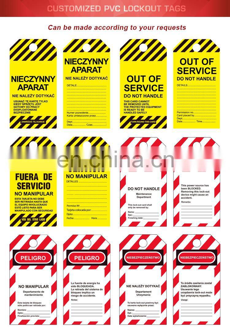Industry Equipment Locked Out Pvc Safety Lockout Tagout Warning Tags