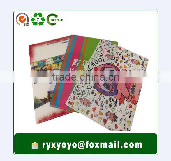 customzied pp L shape clear folder a4 size with CMYK printing