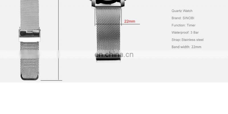 SINOBI mens watch water proof Custom Logo Quartz branded watch for men Multifunctional montre luxe