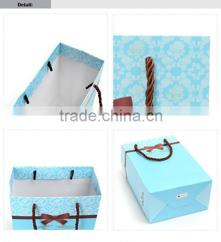 clean blue wedding door gift paper bag