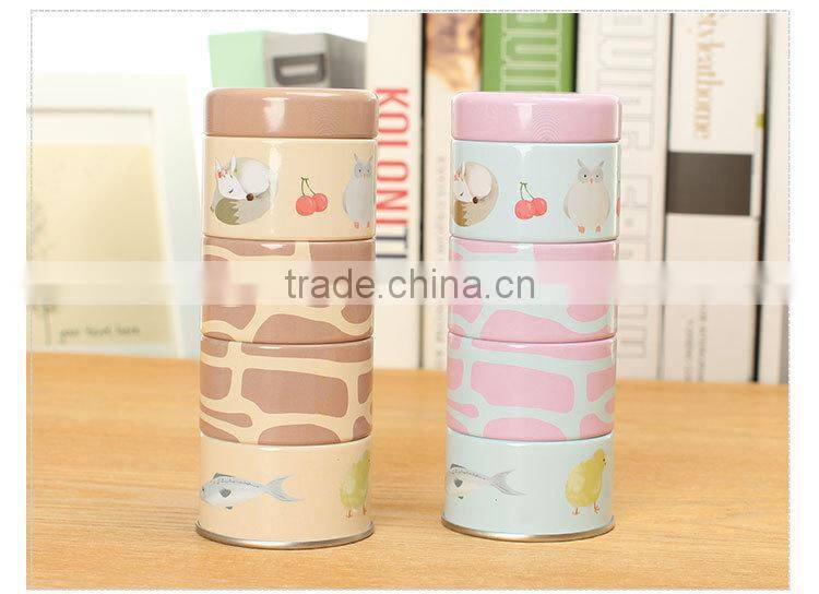 round twist multilayer clip dispenser/ clip storage tin box