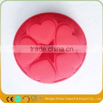 Big heart shaped silicone flower cake mold