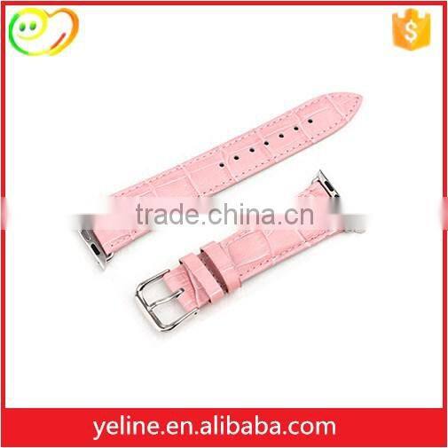 Wholesale Fashion Alligator Pattern leather watch strap with buckle for apple watch