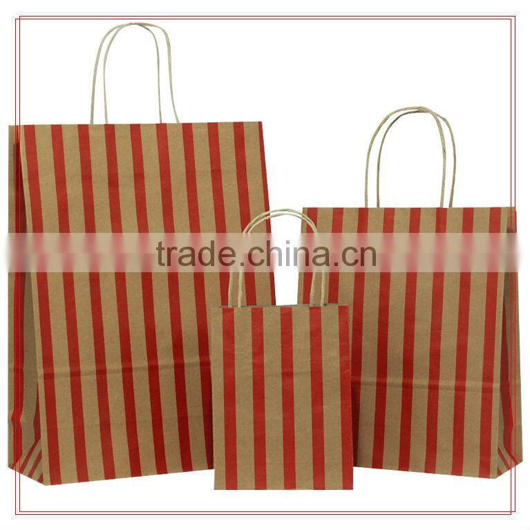 multicolor stripe paper bag rope handle custom 2014