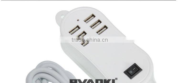 2016 trending products 25W 5A 6 ports wall usb tablet charger for mobile phone for iphone6 bulk buy from china free sample