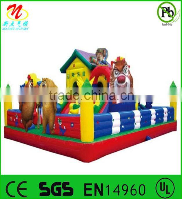 Bounce inflatable fun city bluecat theme inflatable fun factory,inflatable amusement park