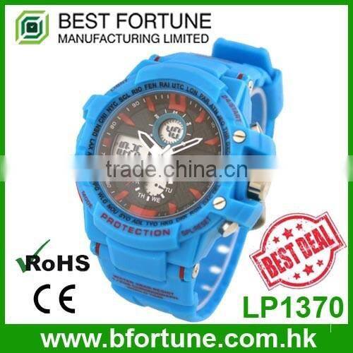 LP1369 Guangdong factory stainless steel case back digital watch men sport