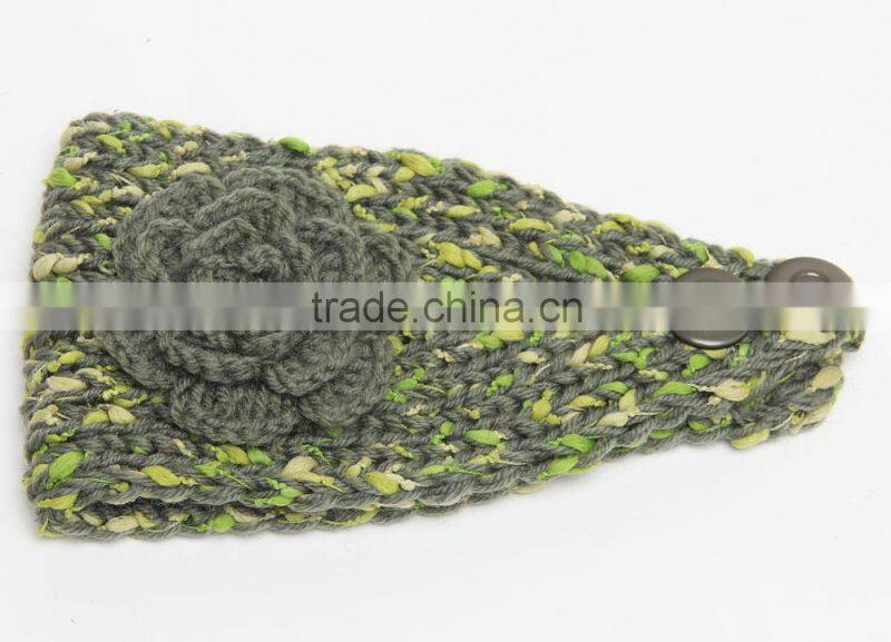 2015 New Patterns Fashion Women Ladies Flower Knitted Head Band