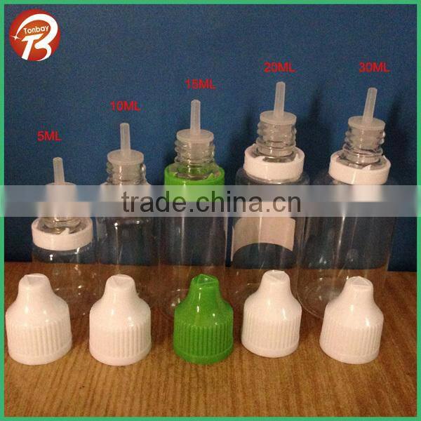 30ml blue plastic PET e juice bottle with tamper ring childsafety cap