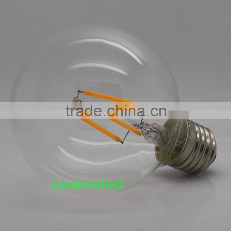 High brightness 50000hrs lifetime led filament bulb light ce rohs ul e27 e14 b22 6w led filament bulb for indoor decoration