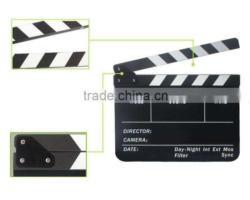 Commlite Acrylic Clapboard Dry Erase Director Film Movie Clapper Board Slate 9.85 x 11.8" swith White Sticks