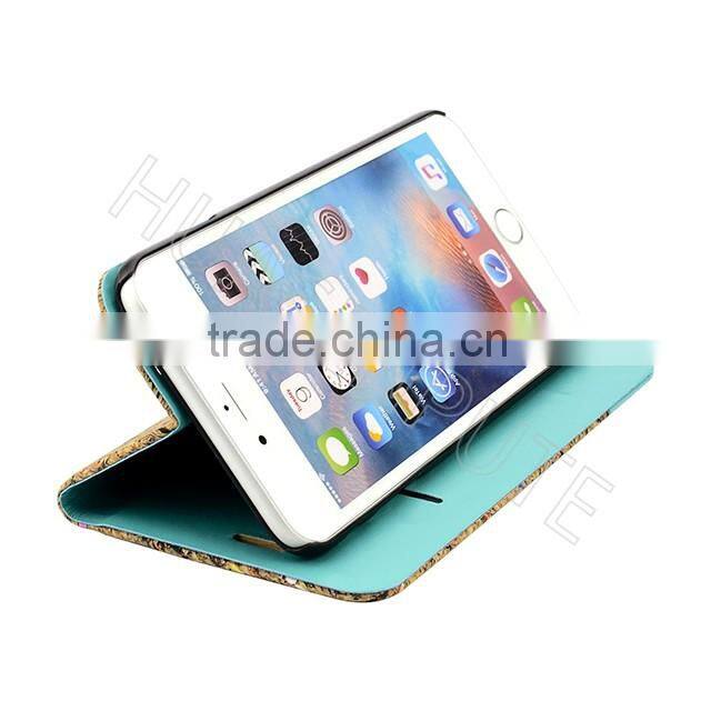 Stylish Natural Real Wood Flip Leather Case For iPhone6/6S