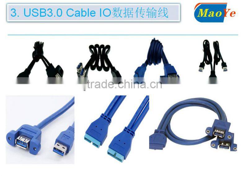 Dual USB3.0 20Pin Cable Panel Mount Extension Adapter Cable Mounting Ears