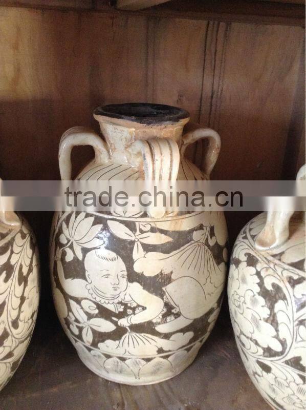 Chinese antique ceramic vase for home deco