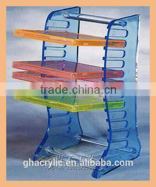 transparent color customized acrylic CD display rack for home furniture