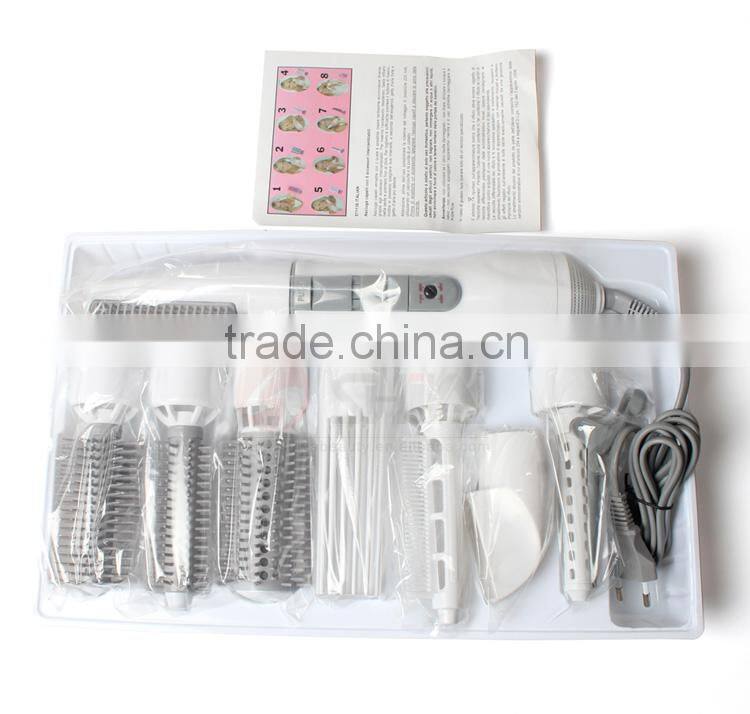 8 in 1 Electric Hot Air Hair Brush hair dryer Curler Roller straightener Styling KM