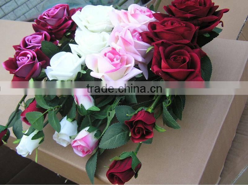 artificial silk flower rose for wedding decoartion