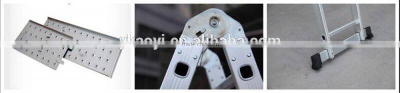 4 x 4 folding aluminium ladder multi purpose function aluminium ladders AY-404 with EN131