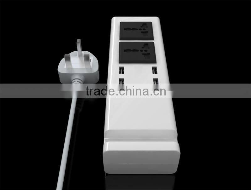 5V 3.4A Output 4 Port USB Charger 2 Socket with EU/UK/US Standard