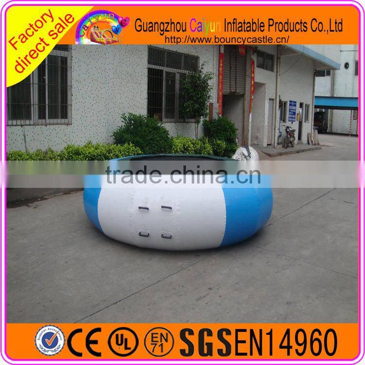 Blue White Inflatable Water Jumping Bed Bungee Water Game