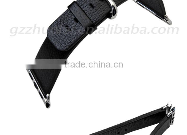 Wholsale black brown red grey Calfskin Leather Watch Strap S/S Adapter for 38mm 42mm Iwatch Strap For Apple Watch Band