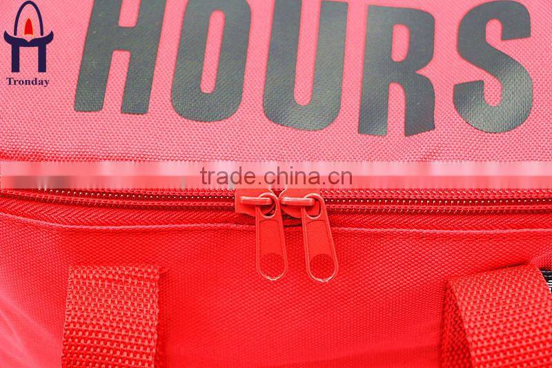 Personalized printing red 600D insulated cooler bag