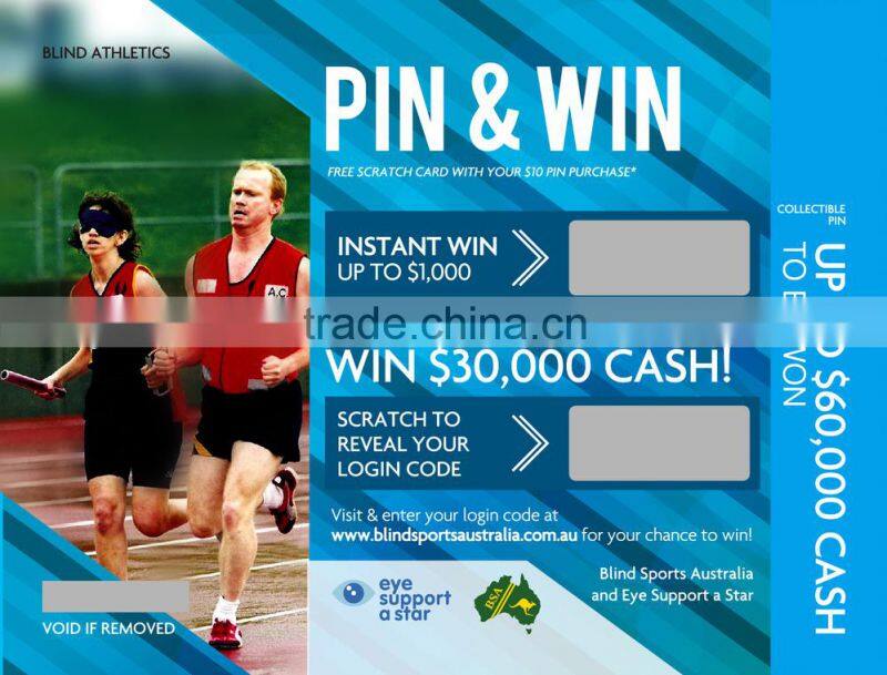 sports lottery scratch card printing