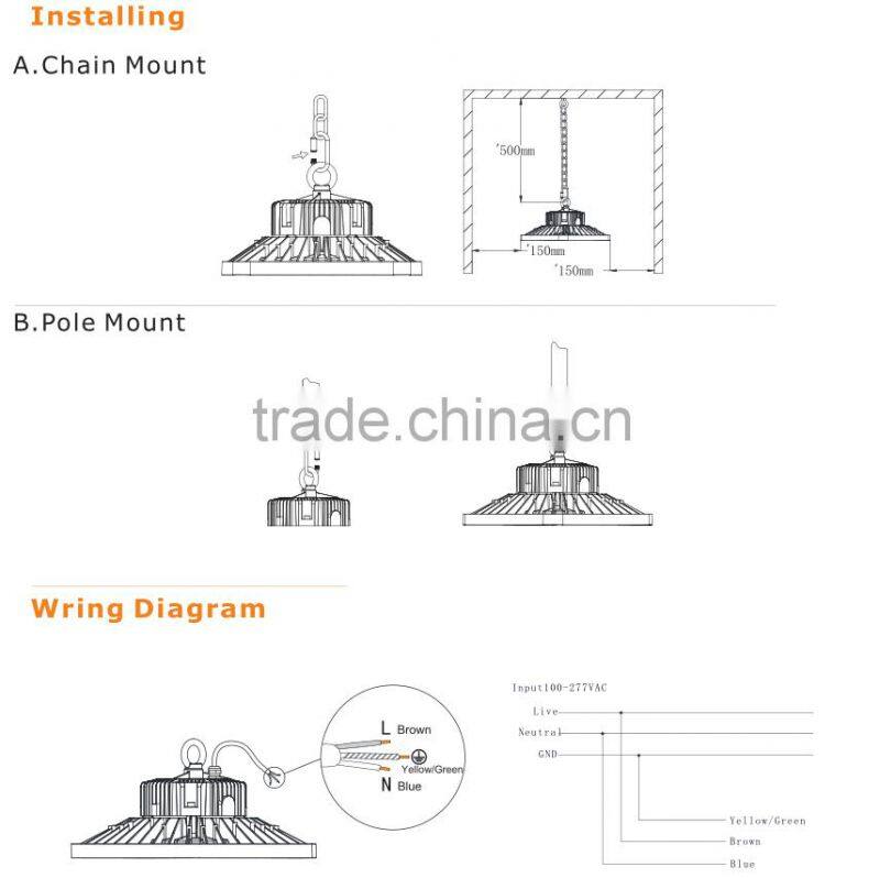 new design product led high bay light with meanwell driver,Aluminum alloy lighting fixturres