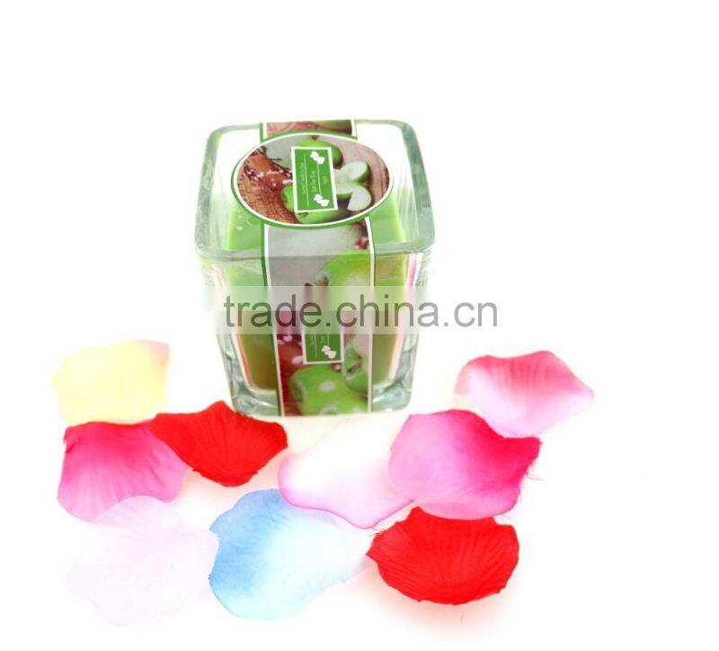 7*8 flat top soy candles in glass candle holders oblong type for decoration