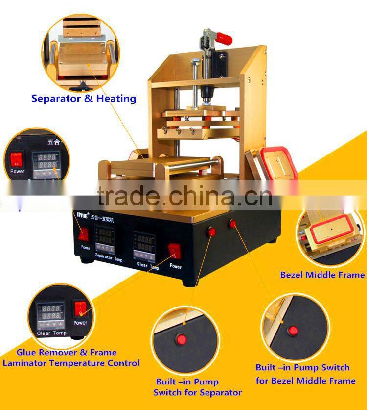 LCD Repair Machine Full Set 5 in 1 Vacuum LCD Separator OCA Vacuum Laminating Machine with Built-in Air Bubble Removing Machine
