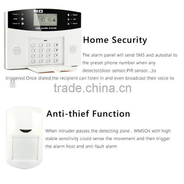 English /Spanish/ French voice! Wired Home alarm System with Keypad, 99+8 zones wired PSTN Alarm System for Auto Dialer T08