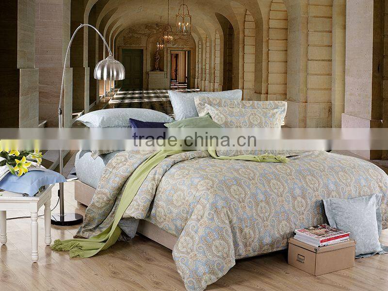 100% cotton128*68 pigment printed light colour bedding set