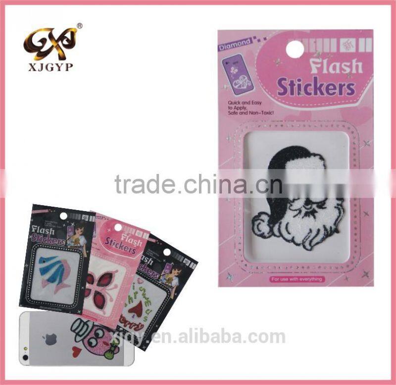 glitter butterfly 3d stickers/birthday glitter sticker/glitter laser stickers