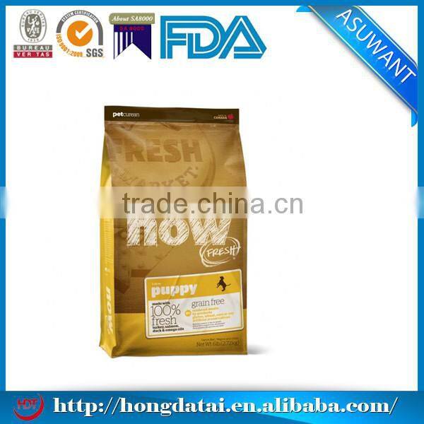 Custom printed PET / PE stand up pet food bags with hang hole